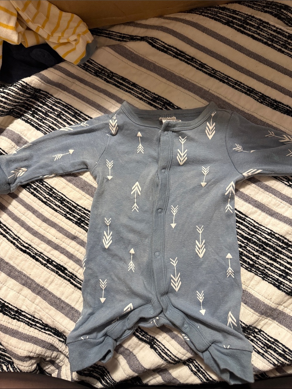 Gerber Blue Arrow-Print Footed One-Piece